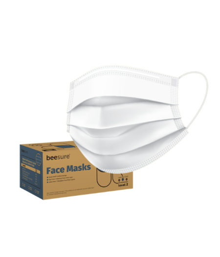 Level 2 Standard Face Mask white BeeSure (50/box)