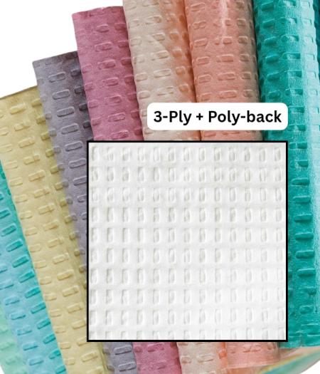 3-Ply + Poly Dental Bib Ultimate Tidi White (500/box)