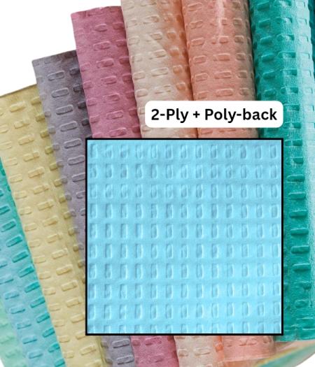 2-Ply + Poly Dental Bib Tidi Choice Blue (500/box)